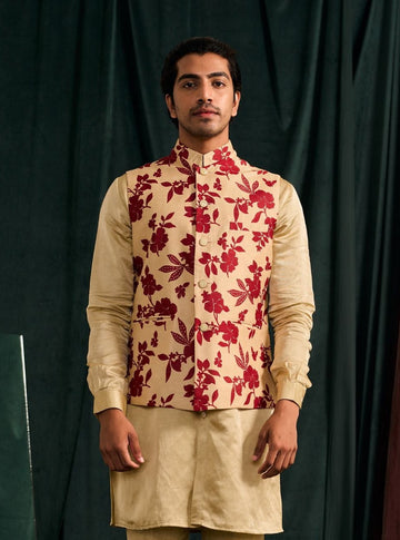 RED BASIL SILK BANDI - (Ready To Ship)