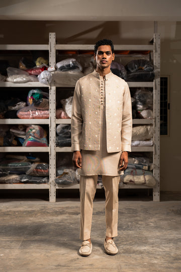 RUH OPEN BANDI WITH MATCHING KURTA PAJAMA SET - (Ready To Ship)