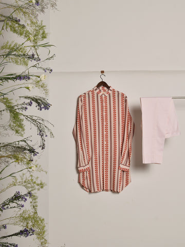 RUBY RIGA RAYON KURTA WITH MATCHING PAJAMA - (Ready To Ship)