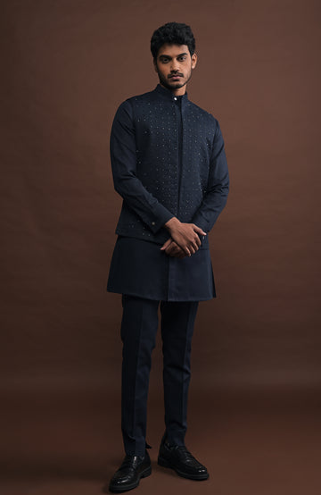 Twilight Embroidered Bandi with matching kurta pajama