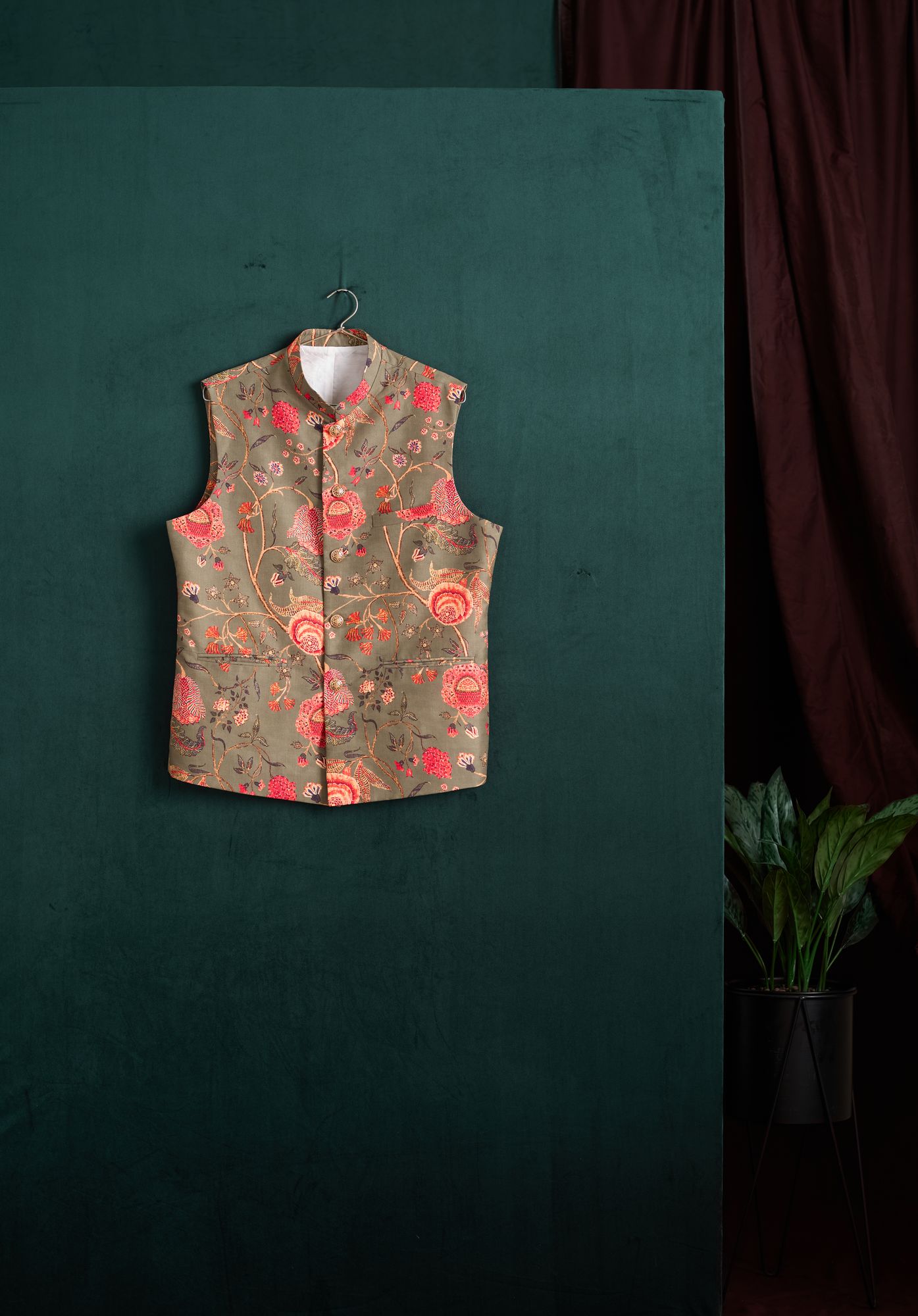 KHAKHI GARDEN OF EDEN COTTON BANDI - (Ready to Ship)