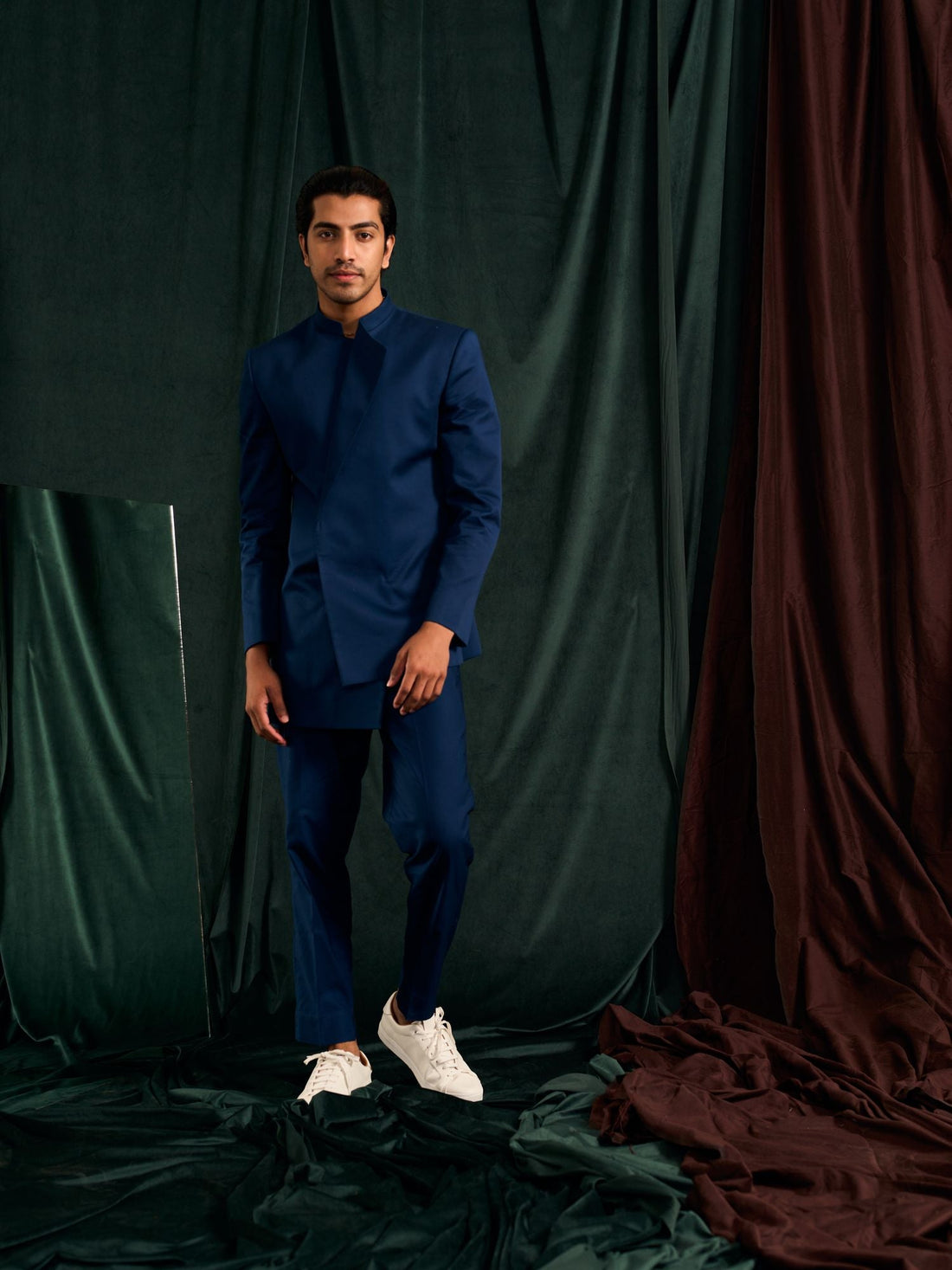 ADMIRAL ASYMMETRIC GIZA COTTON BANDHGALA SET - (Ready To Ship)