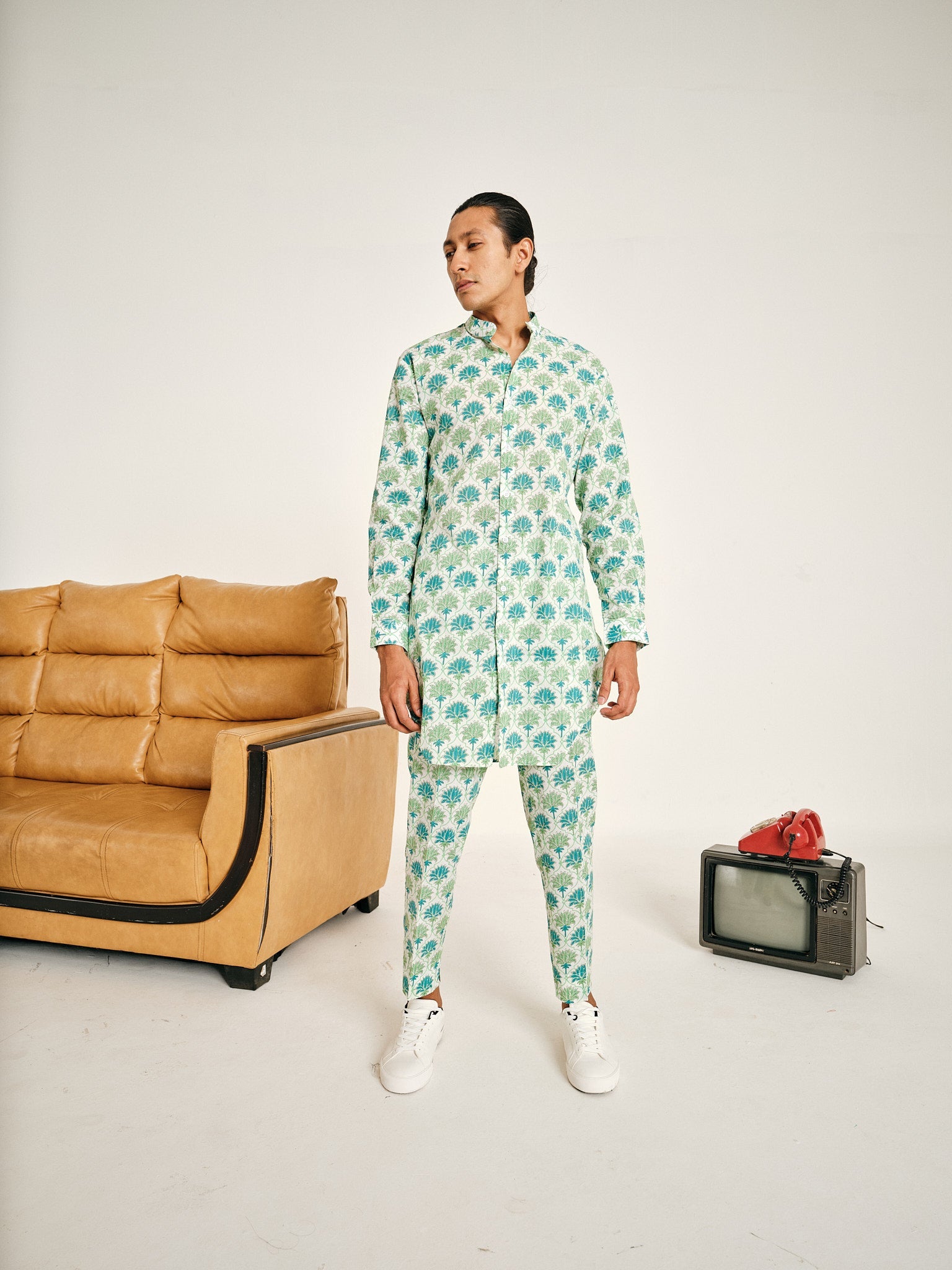 Green Kamal Cotton Kurta Pajama Set