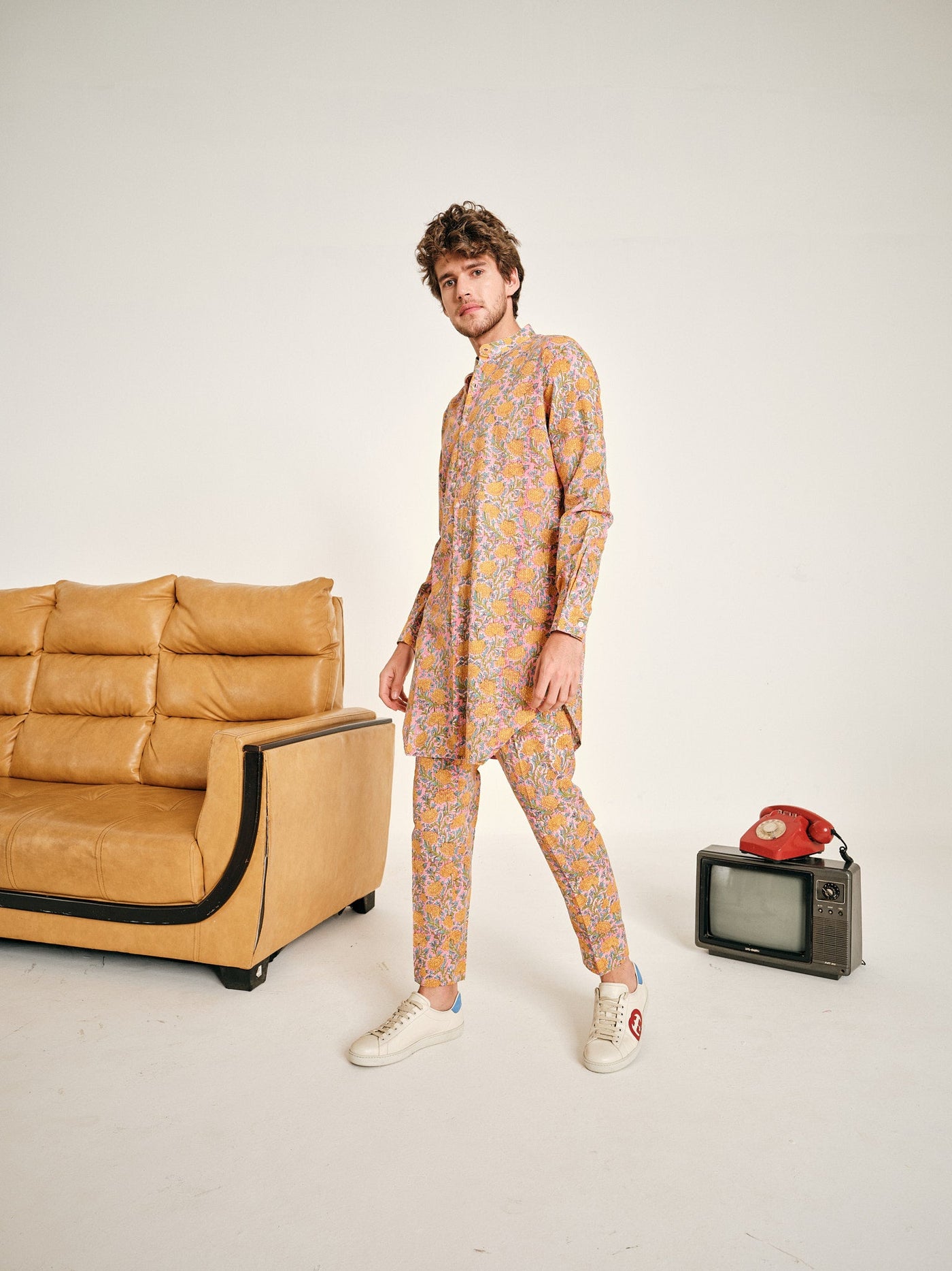Marigold Cotton Kurta Pajama Set