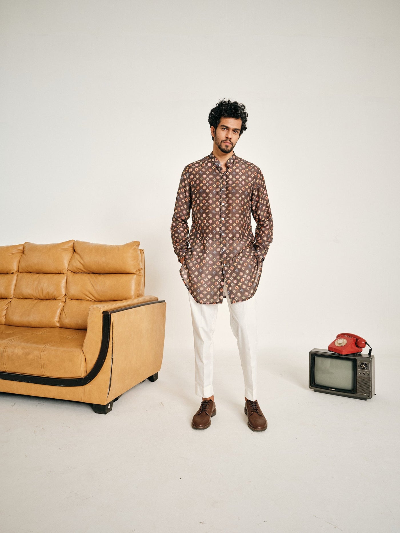 Charcoal Sitara Malai Cotton Kurta Pajama Set - RTS
