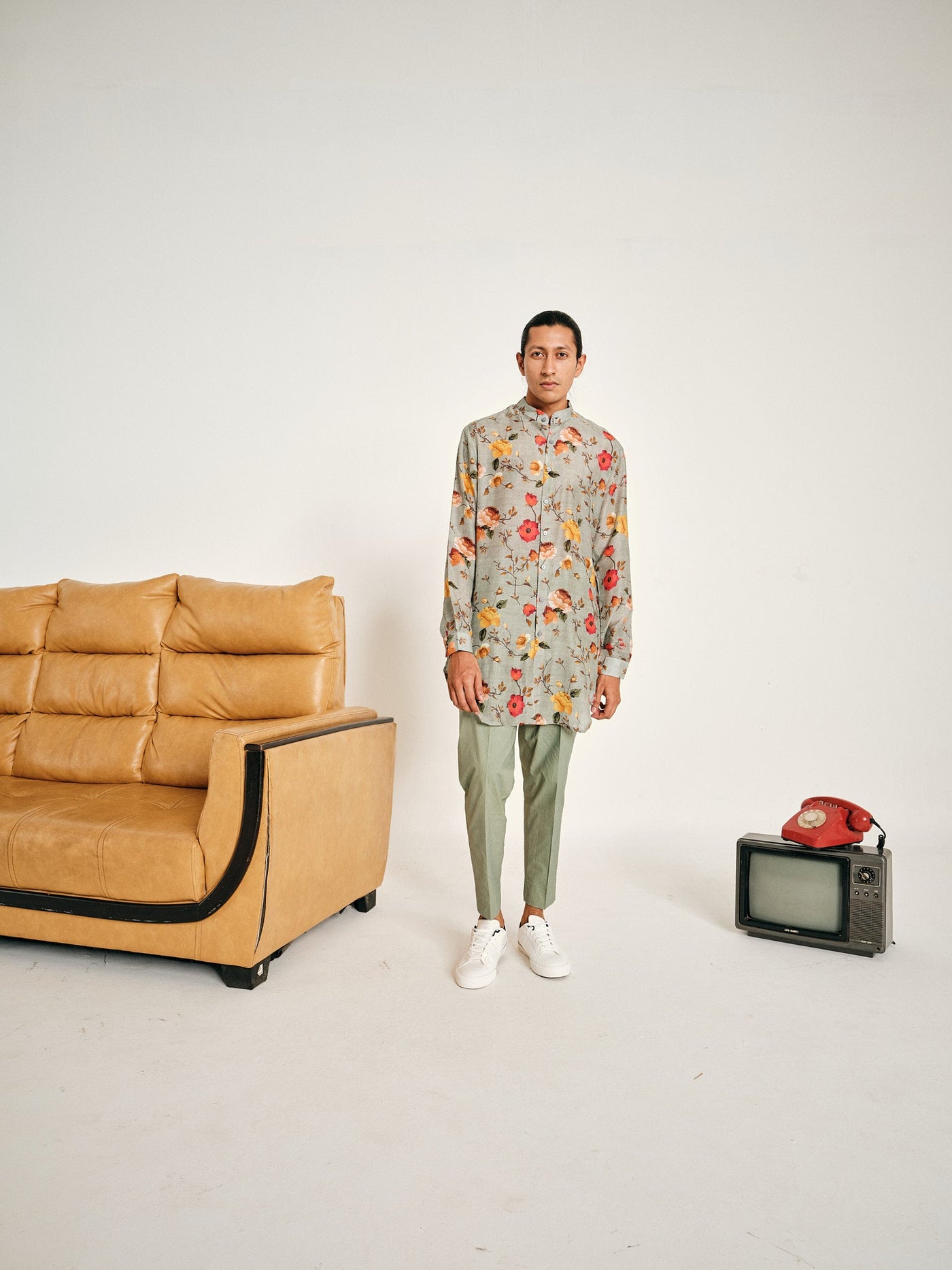 Dusk Flora Malai Cotton Kurta and Matching Pajama Set