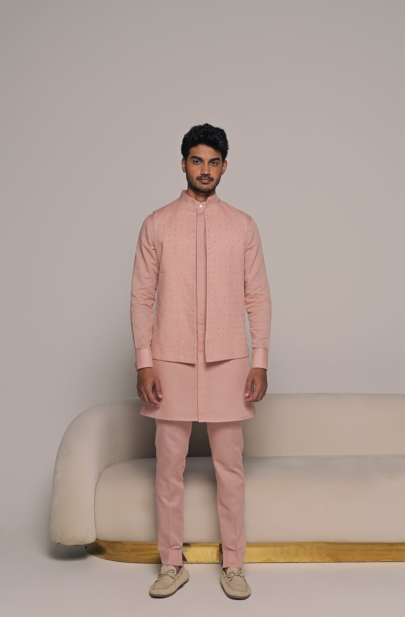 Romeo Embroidered Bandi with matching kurta pajama set