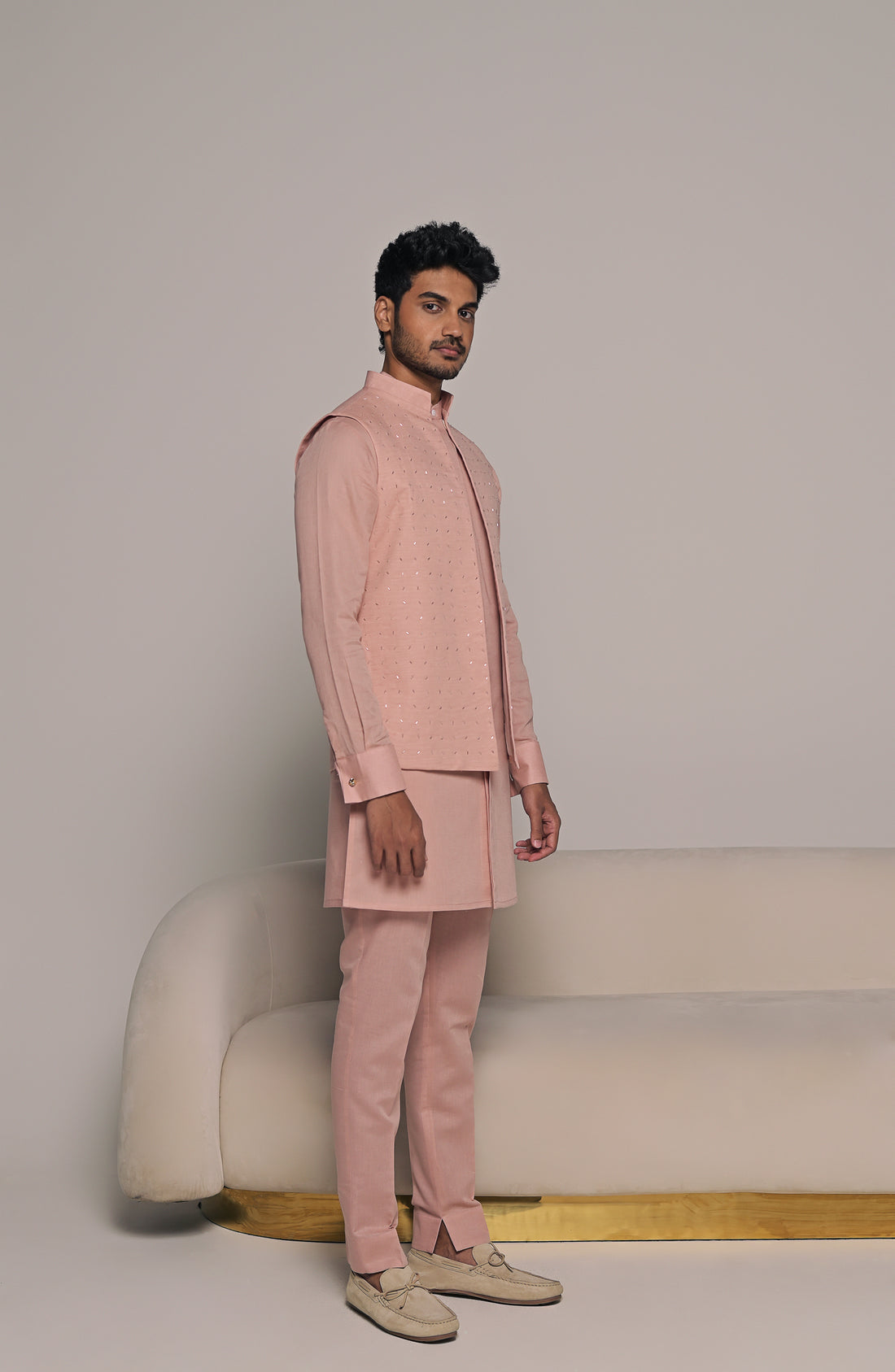 Romeo Embroidered Bandi with matching kurta pajama set