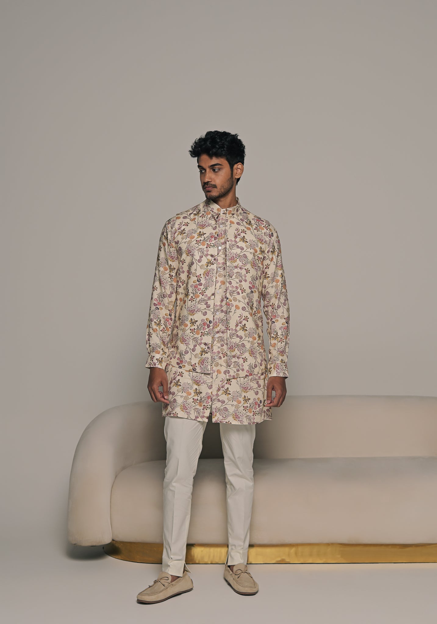 Crema Bandi with matching kurta pajama set