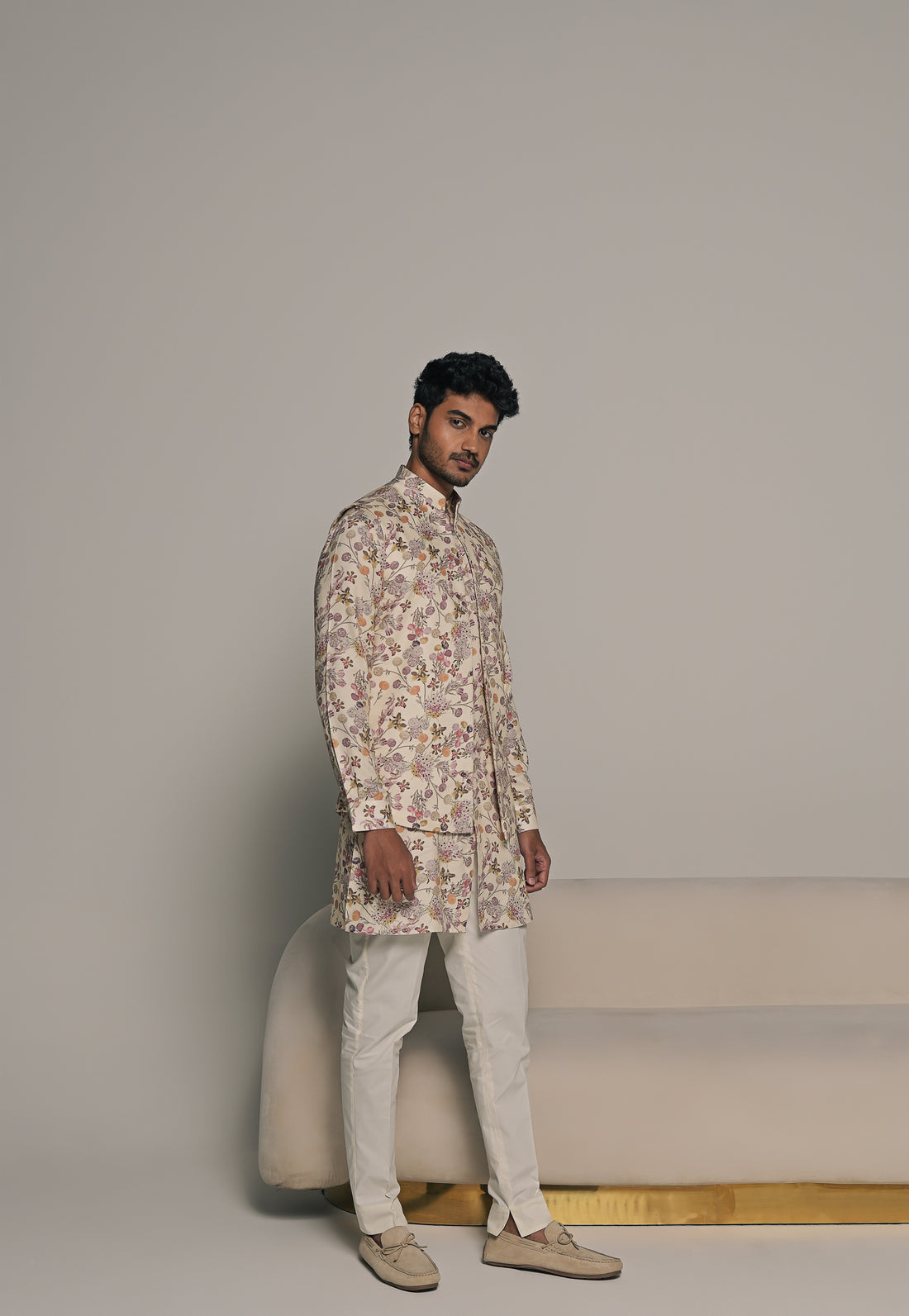 Crema Bandi with matching kurta pajama set