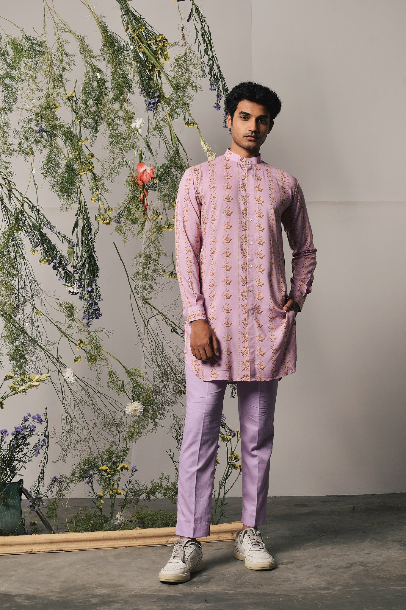 LILAC RIVIERA RAYON KURTA WITH MATCHING PAJAMA -RTS