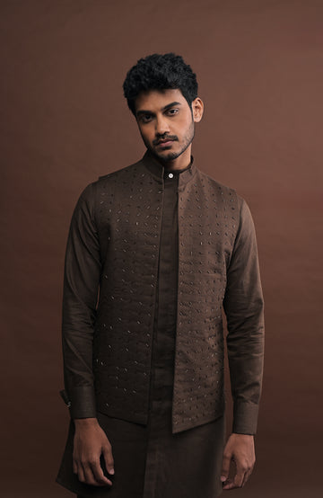 Mocha Embroidered Bandi