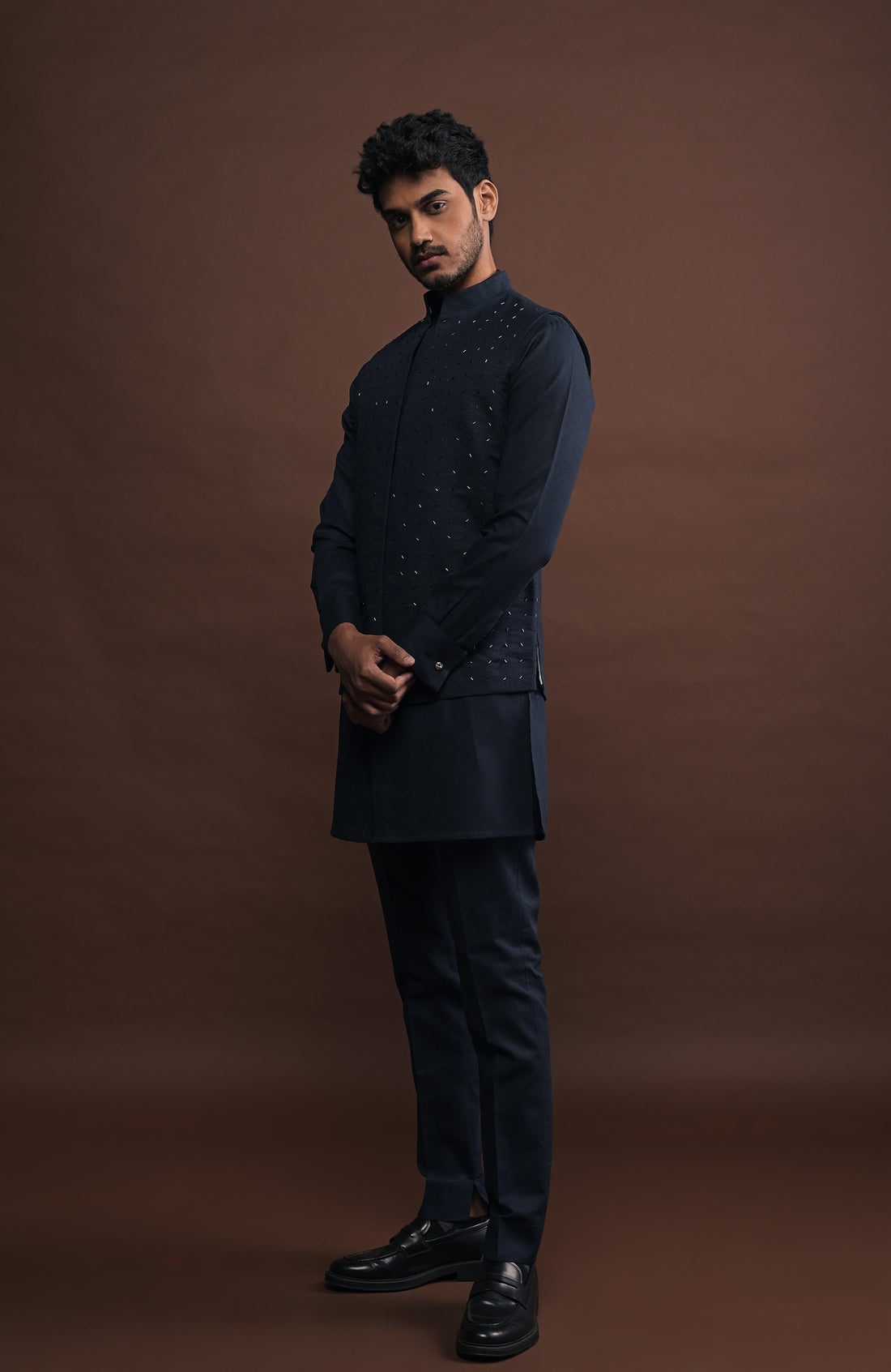 Twilight Embroidered Bandi with matching kurta pajama