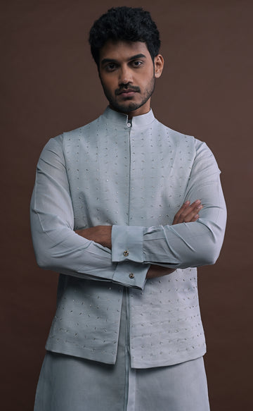 Slate Embroidered Bandi