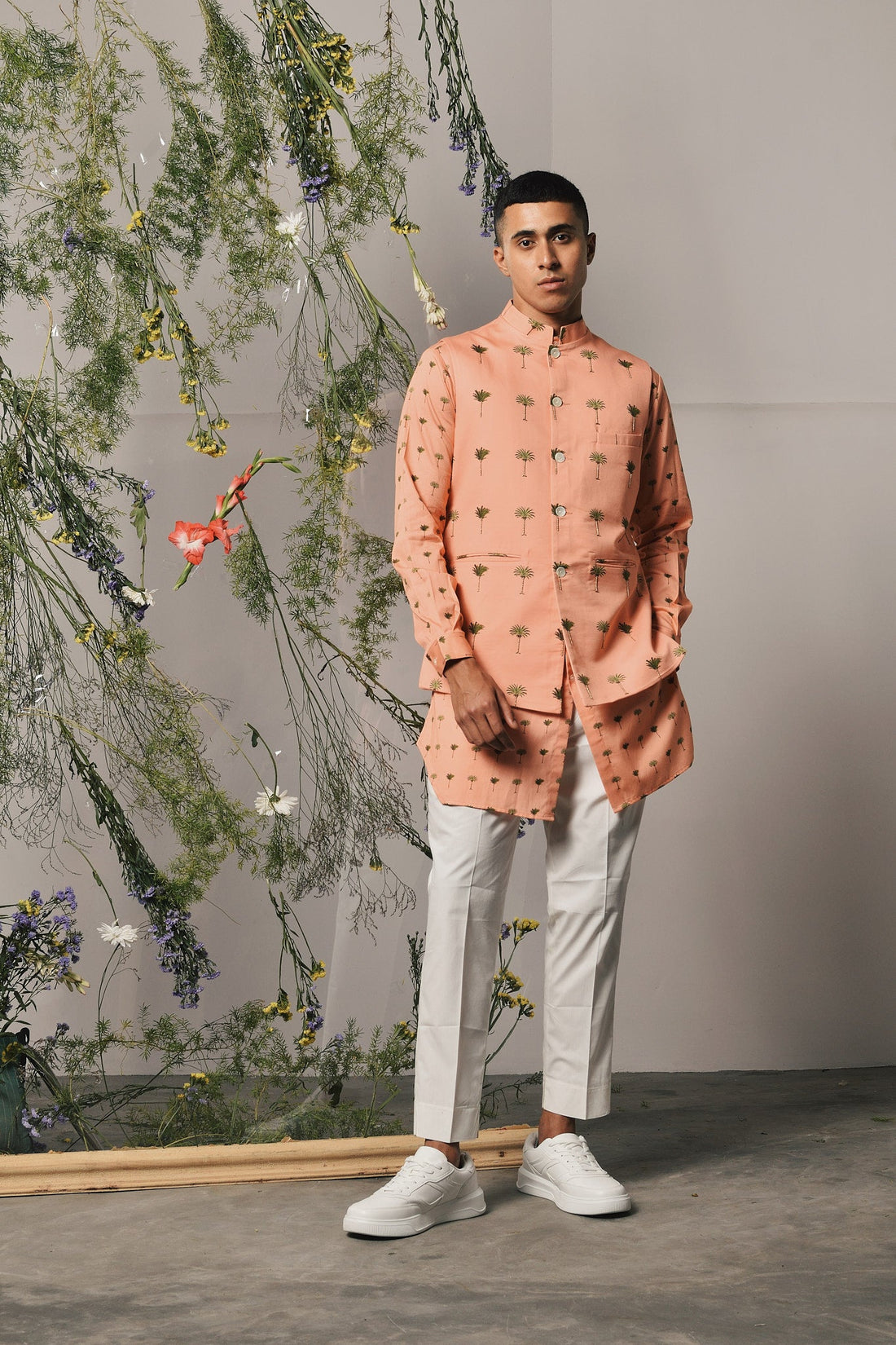 PEACH PALMA EMBROIDERED BANDI