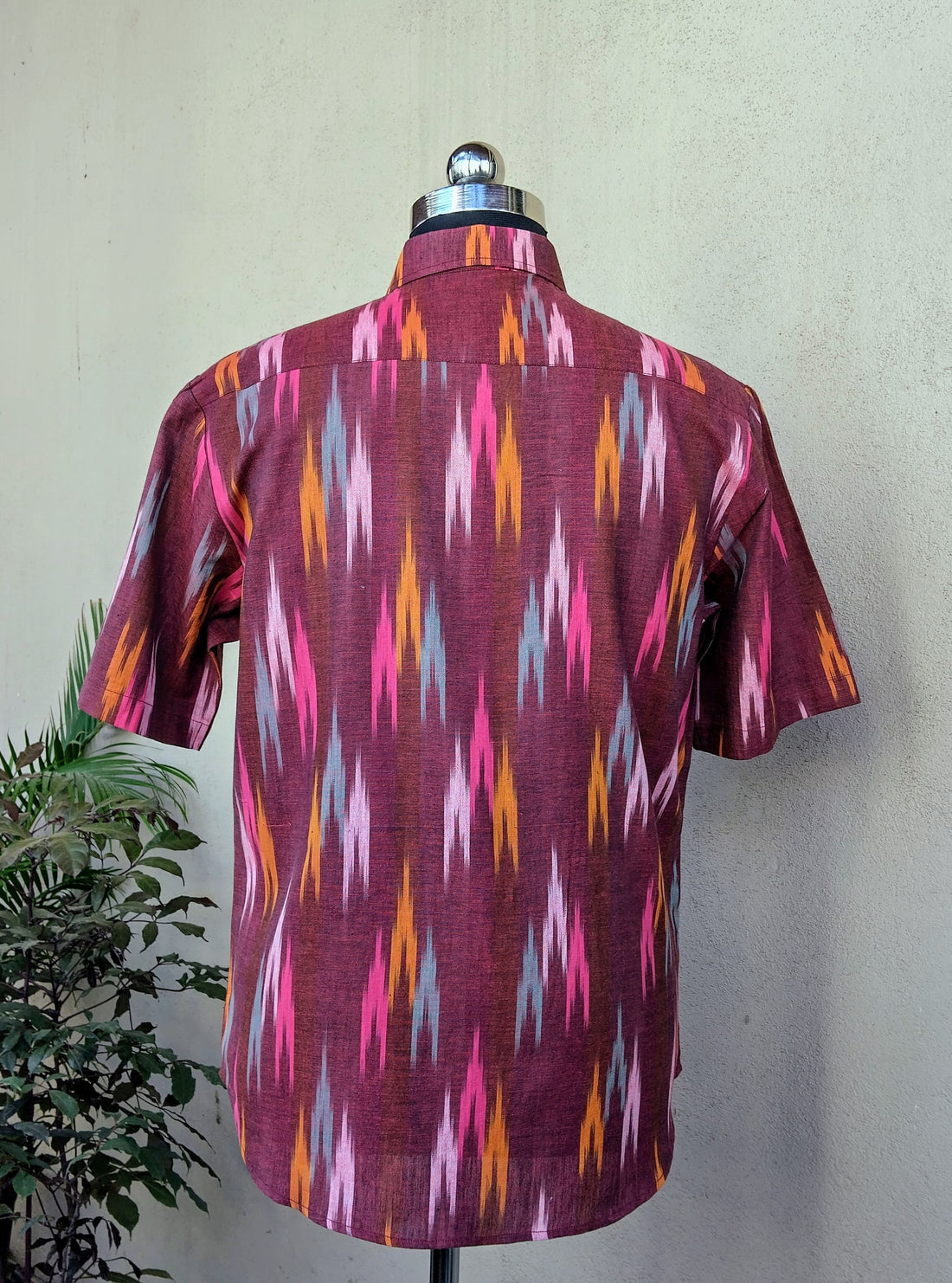 Red Ikat Cotton Shirt