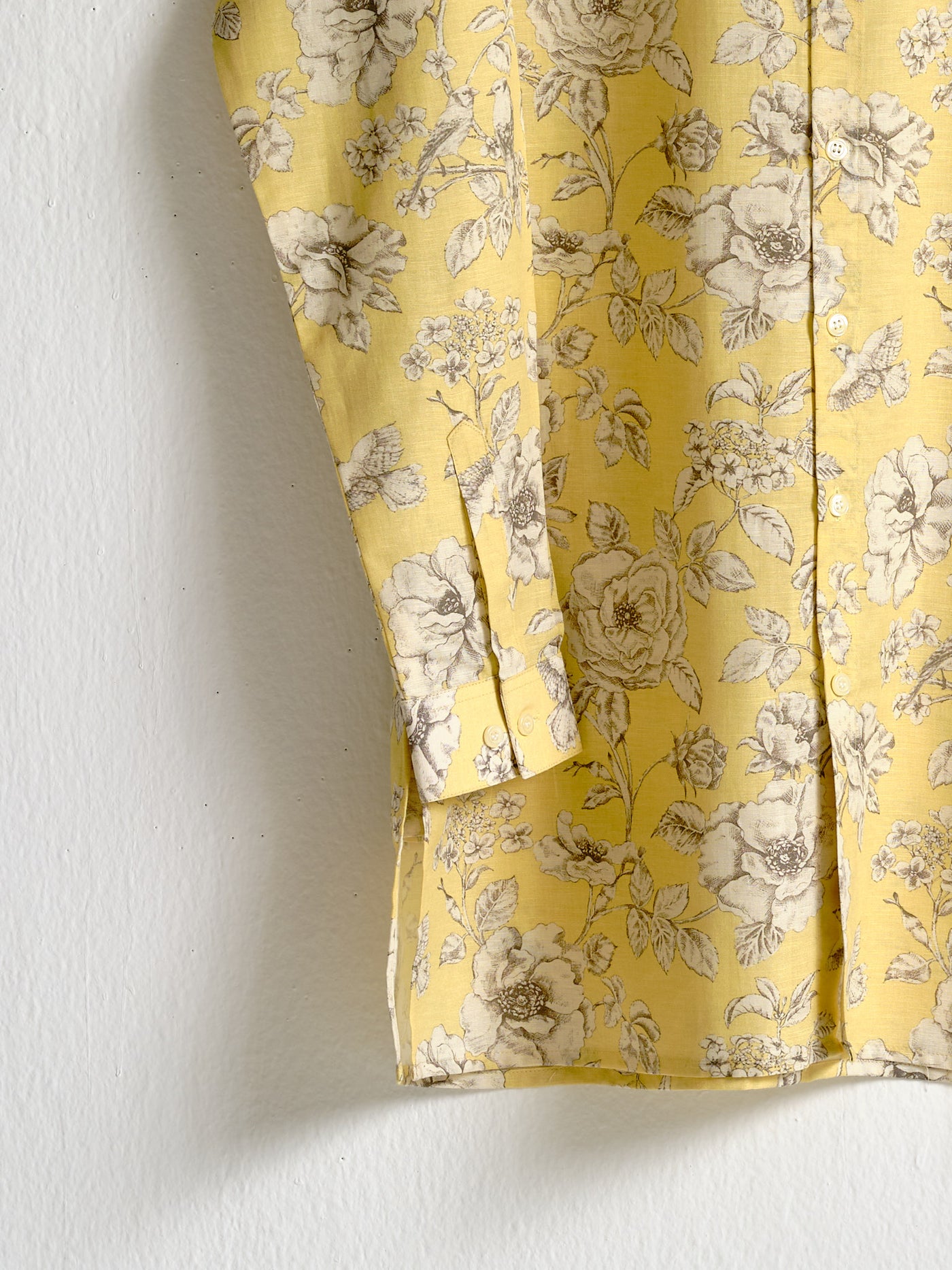 Yellow Garden Rose Linen Kurta Pajama Set