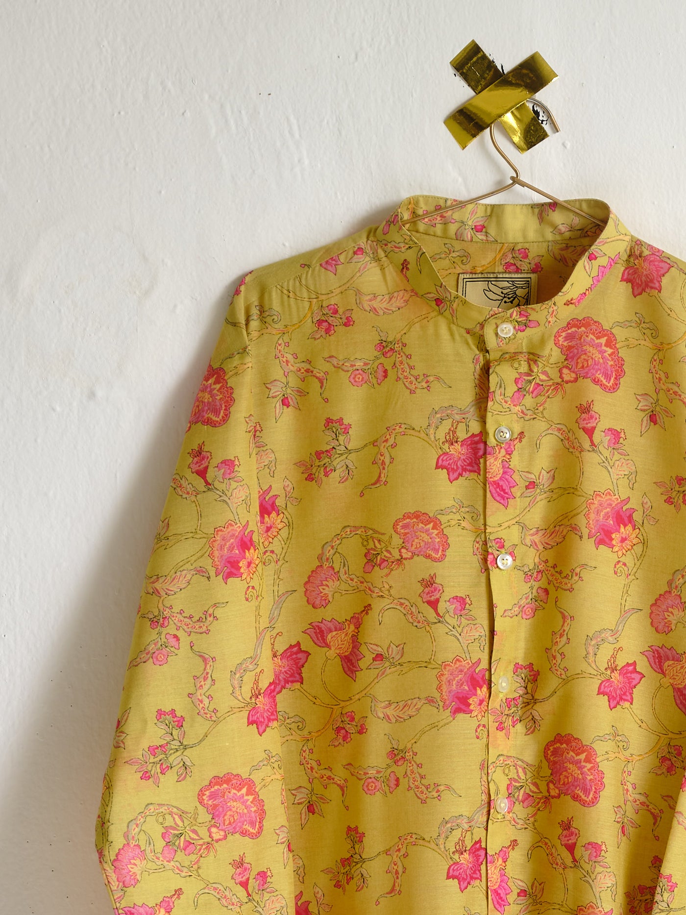 Lime and Pink Floral Rhapsody Kora Chanderi Kurta Pajama Set