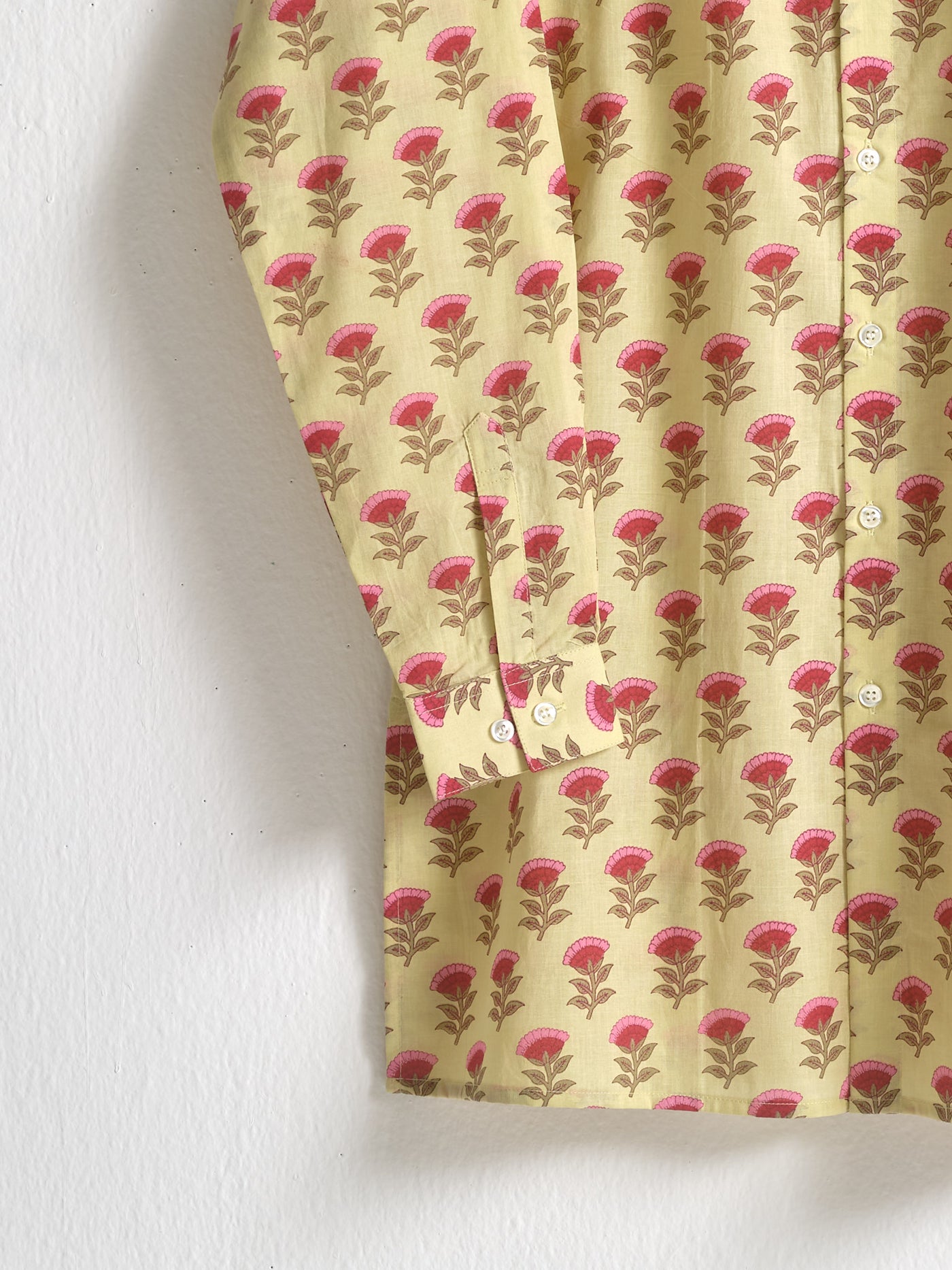 Lemon and Pink Bagh Cotton Kurta Pajama Set