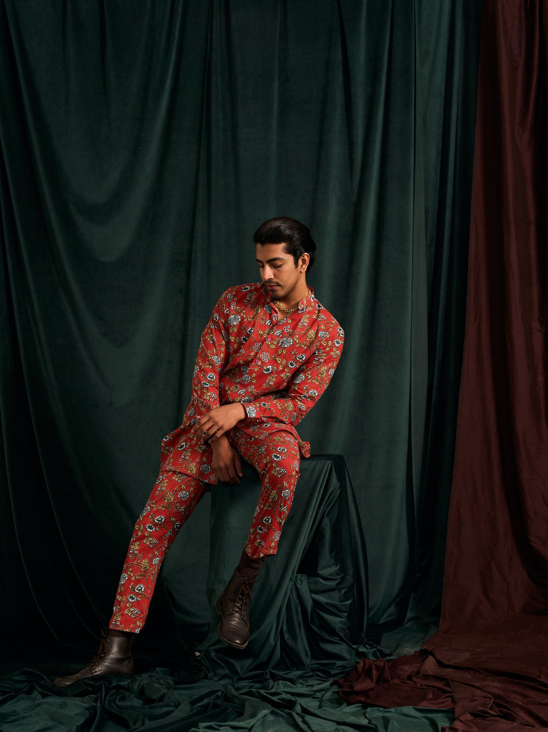 SCARLET BRINDAVAN KURTA PAJAMA SET