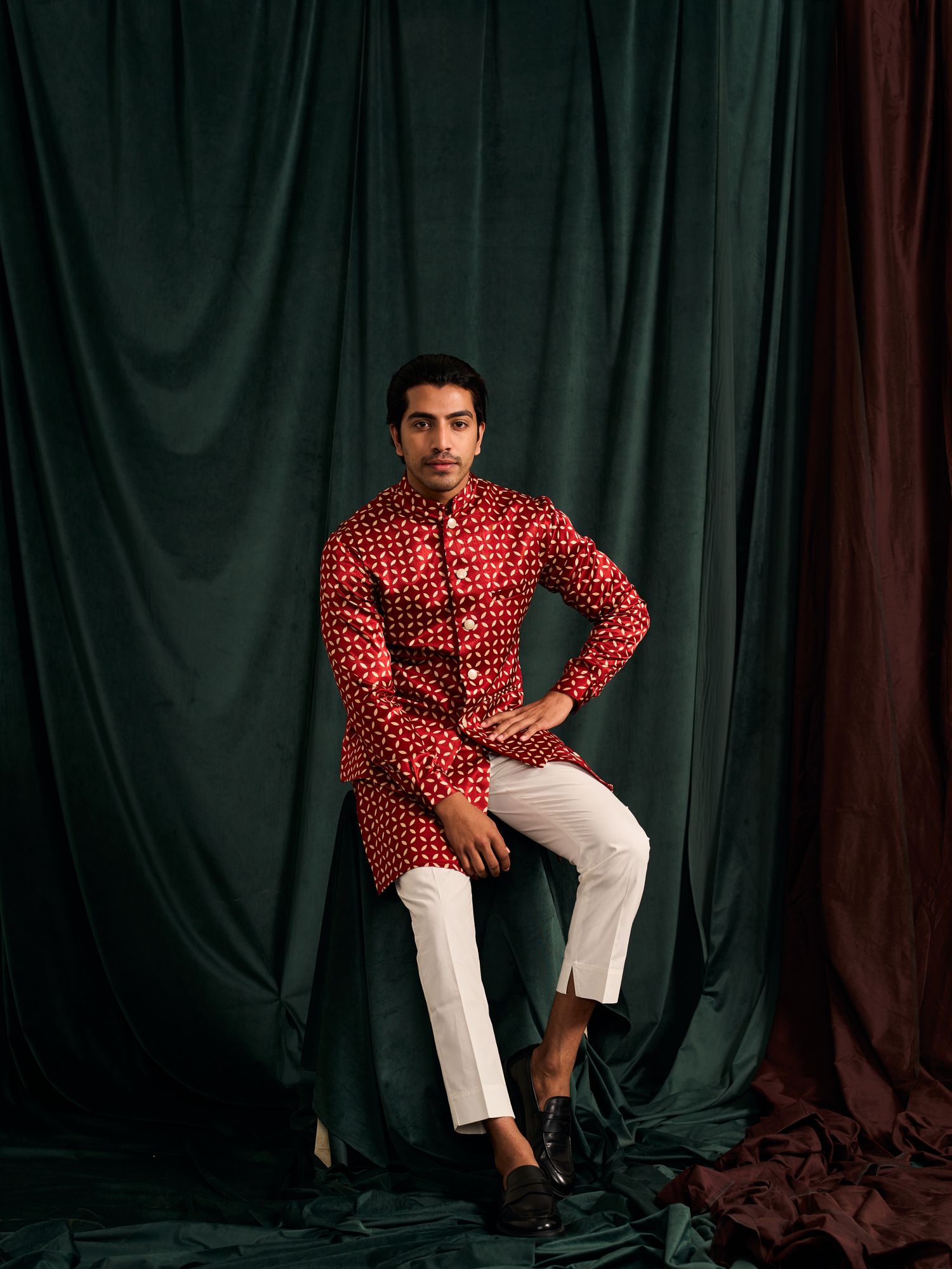RUBY PETAL MASHRU BANDI - (Ready To Ship)