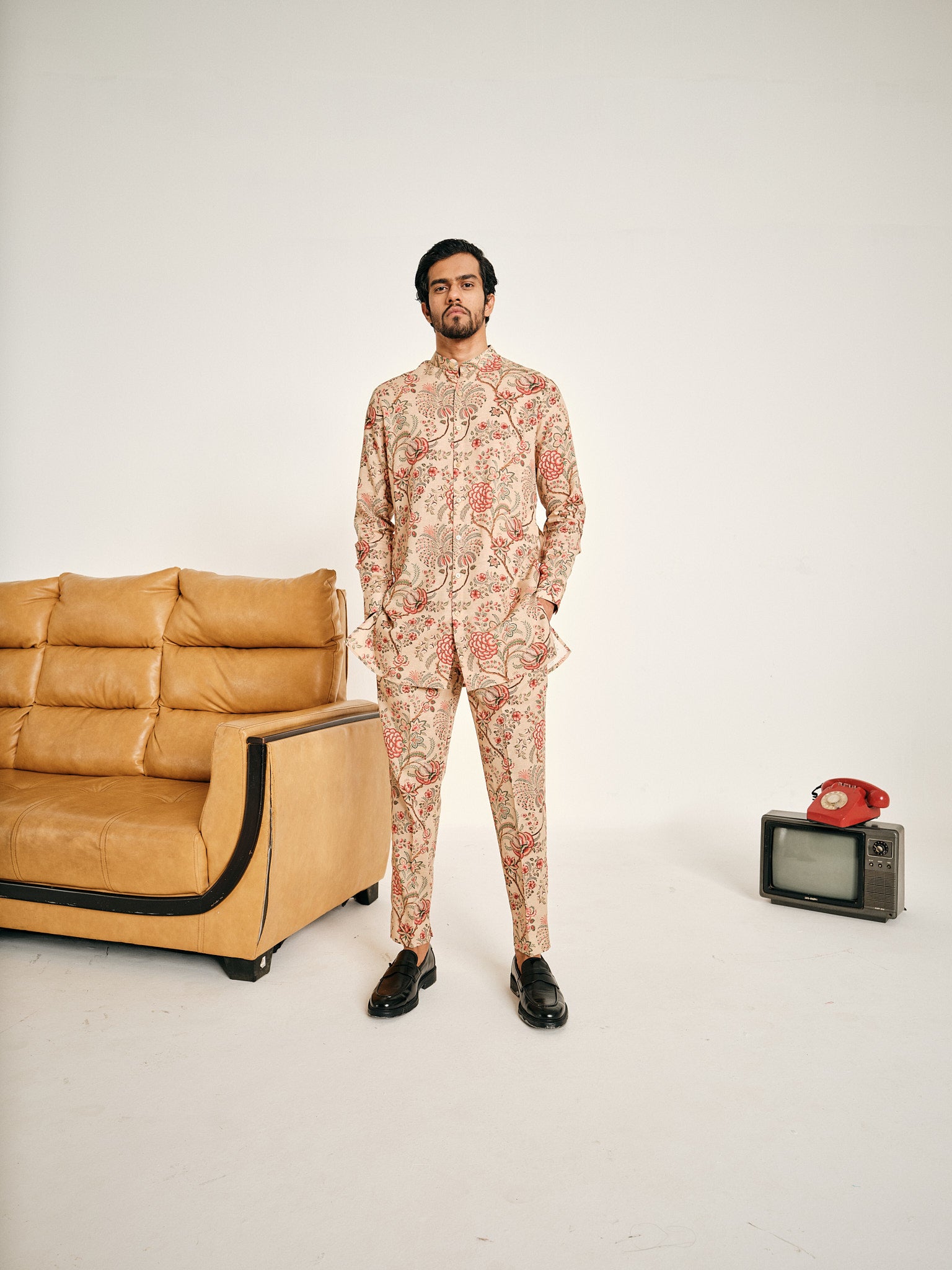 Beige Begum Kurta Pajama Set