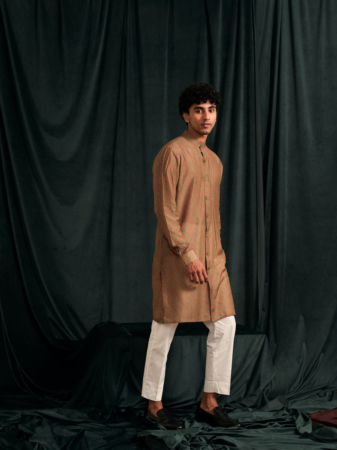 KHAKHI MARIGOLD KURTA PAJAMA