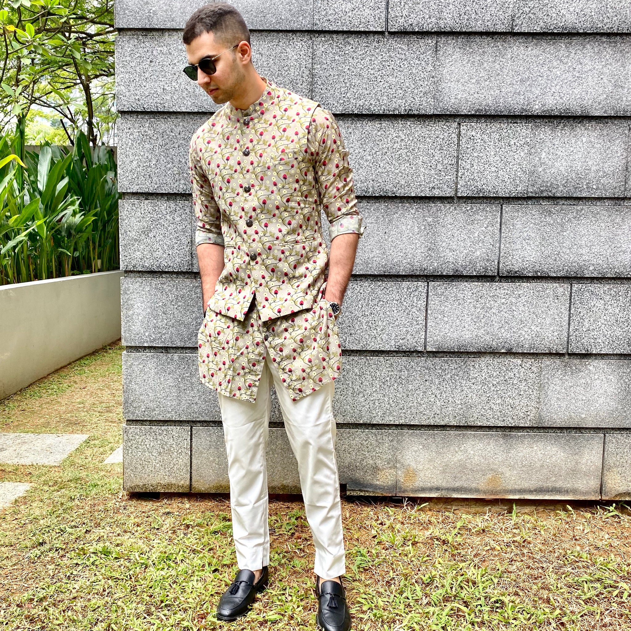 The Strawberry Fields Kurta Pajama with matching Bandi