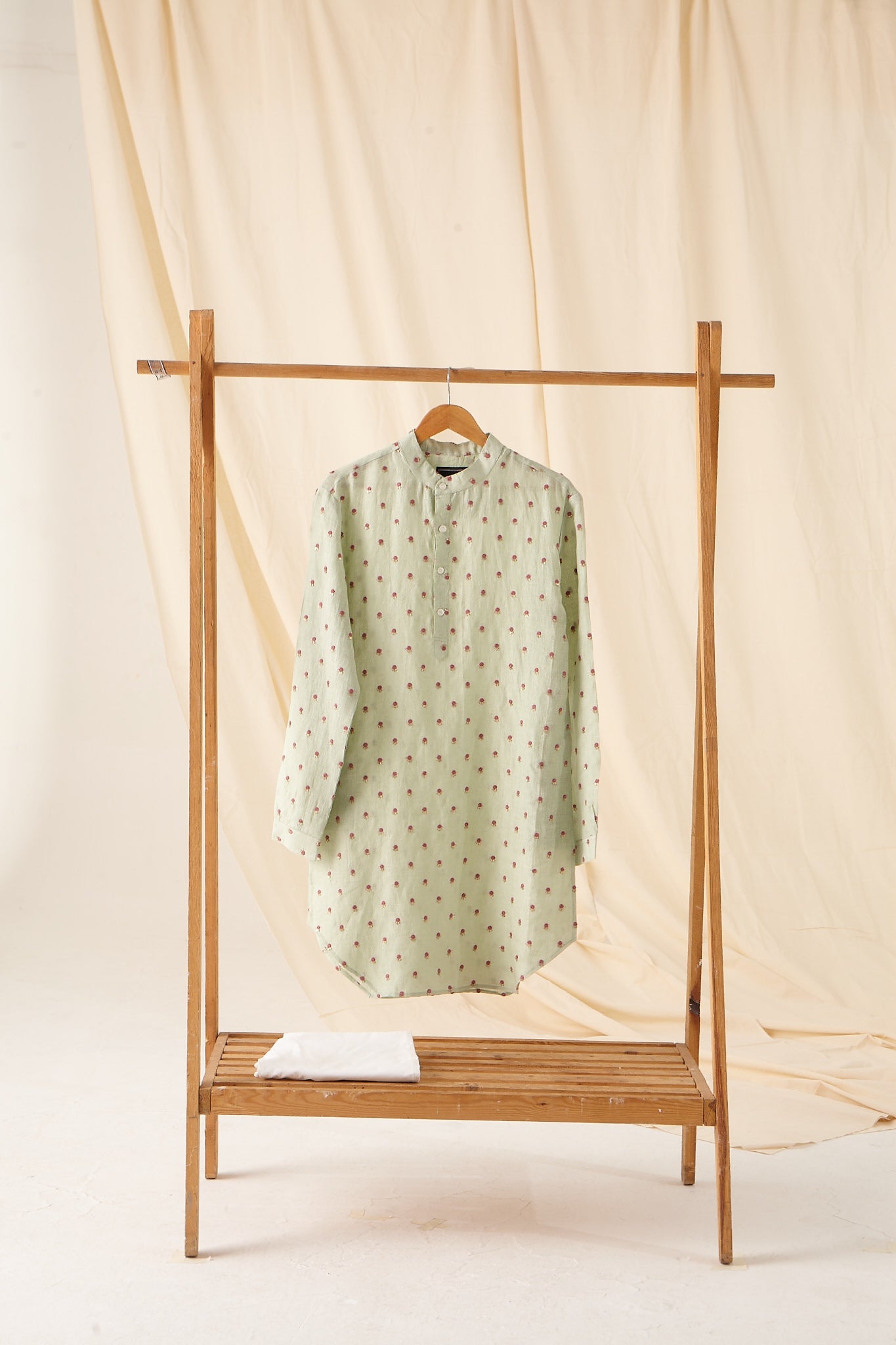 The Easy Breezy Linen Kurta Pajama Set in Mint Green