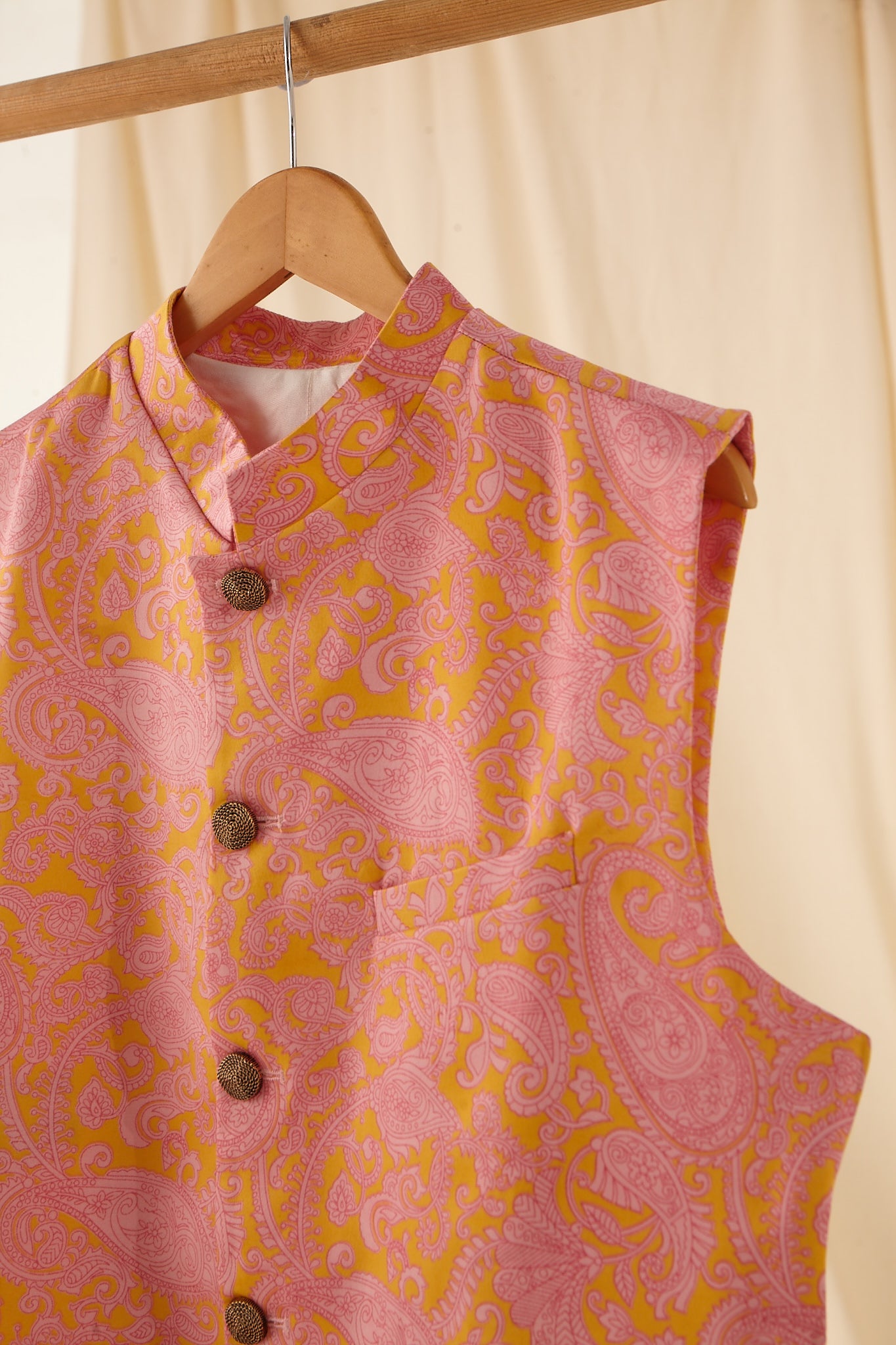 The Rose Power Paisley Cotton-Silk Bandi -(Ready To Ship)