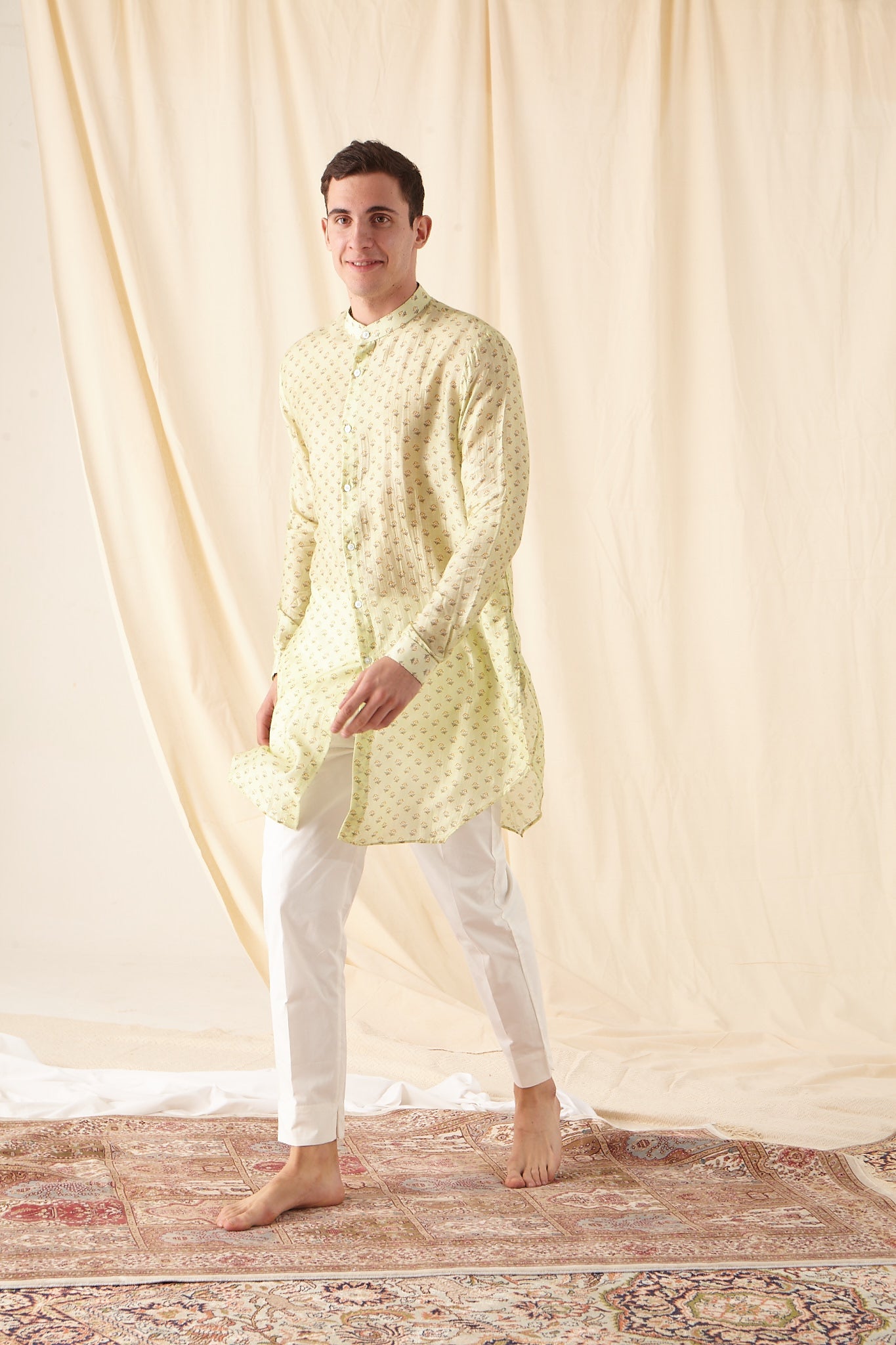 The Lime Bageecha Cotton Kurta Pajama Set